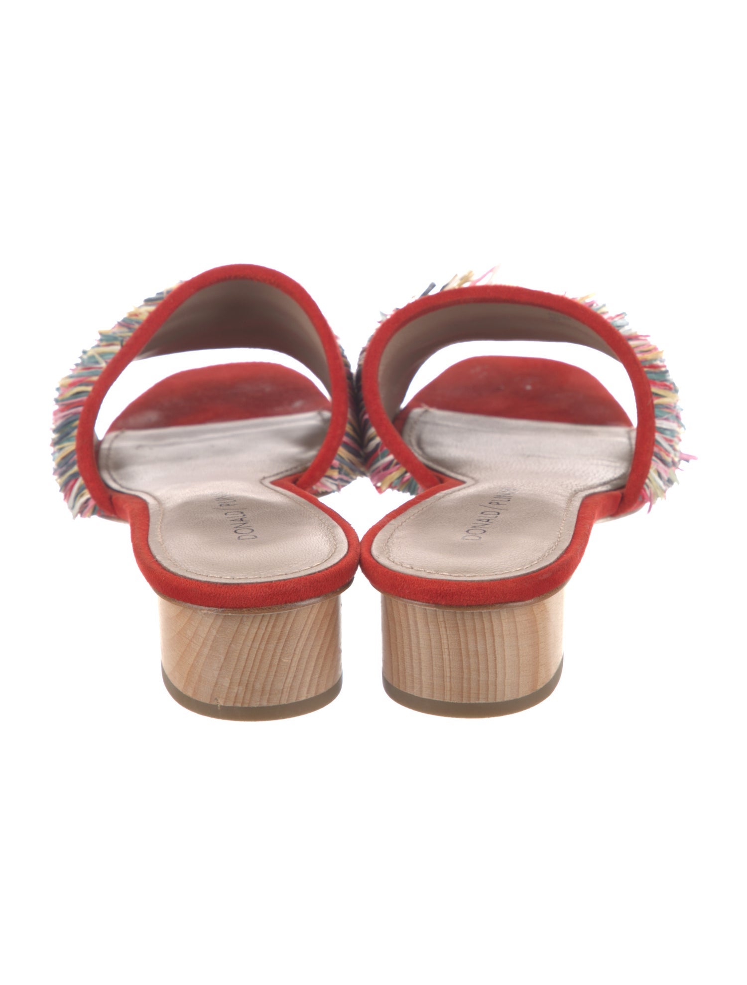Donald Pliner Suede Fringe Trim Accent Slides